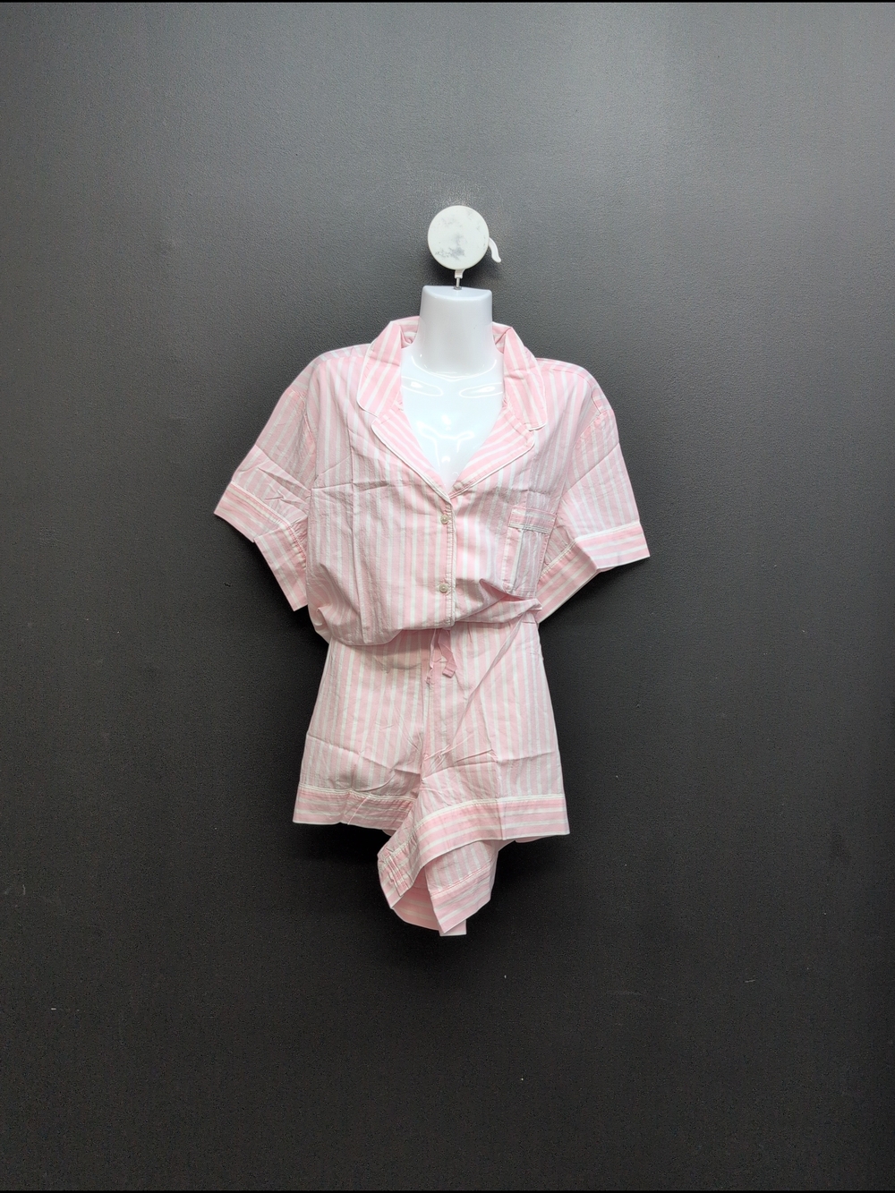 Victoria Secret Modal Soft Short Pajama Set 2 Piece XXL Pink Iconic Stripe